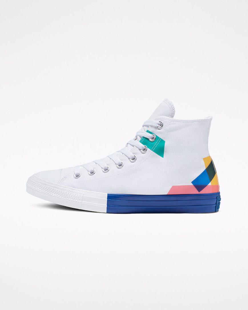 Pánské Boty Vysoké Converse Chuck Taylor All Star Space Racer Vysoké Bílé Blankyt Červené | CZ DBCR31